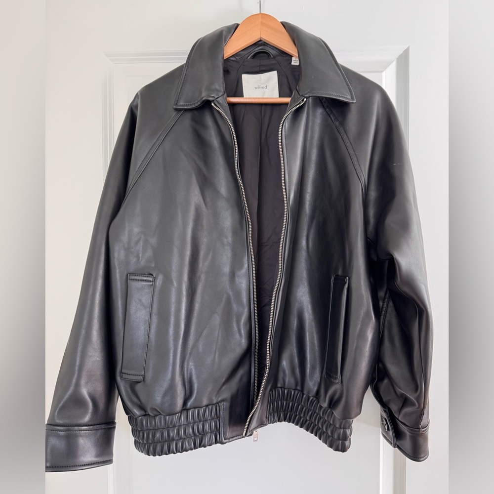 Aritzia Wilfred Black Leather Jacket